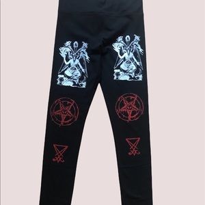Baphomet leggings LARGE Size Sigil Lucifer high rise